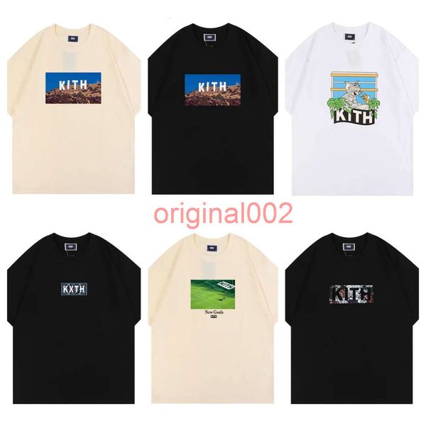 2024 Yeni Kith Gömlekleri Tokyo Shibuya T Shirt Erkek Kadın Yüksek Kaliteli Sokak Görünümü Baskı Gömlekleri Tee Üstler Rose Omoroccan Tile Tees T-Shirt IU