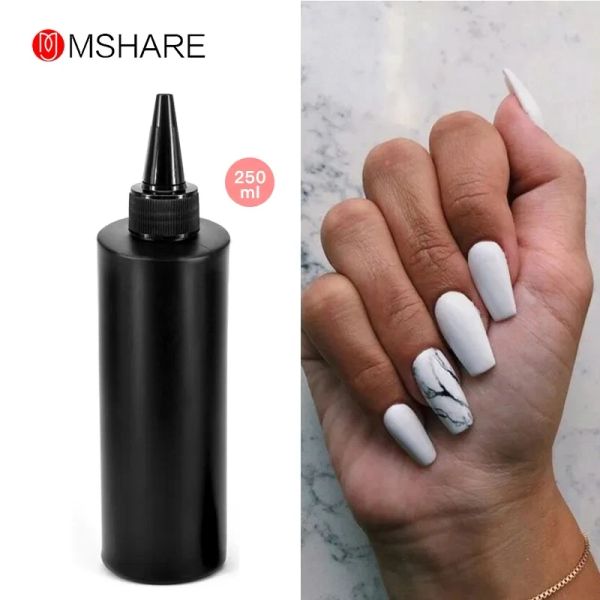 Gel Mshare 250 ml schwarze weiße Nagelfarbe milchig weißes Gel polnisch halb dauerhaft Lack einweichen UV -LED -Nägel