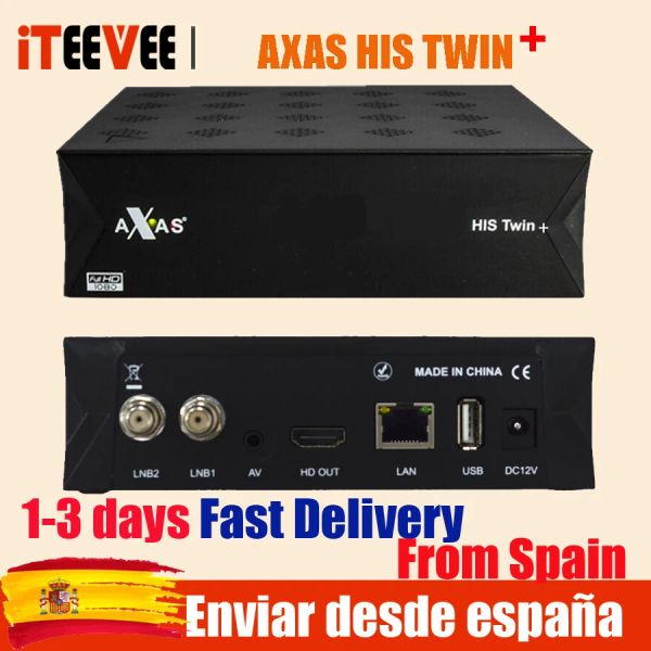 Caixa 1PC Hot Sale Axas seu receptor gêmeo mais Satellite 1080p Twin DVBS2 WiFi Enigma2 Aberto ATV 6.x Linux TV Box vs ZGEMMA H9 Caixa