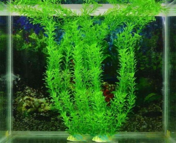 37 cm de plantas subaquáticas artificiais Aquário Decoração de tanques de peixes verdes Grass de água roxa visualizando decorações 8103278