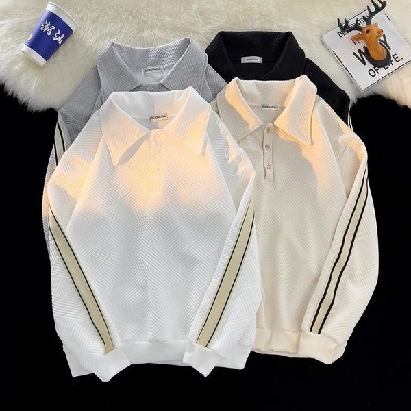 Felpa con cappuccio da uomo con cappuccio per uomo per uomo fanatico del colletto polo colorblock pullover unisex autunno jumper vecchia denaro estetico sudore c61