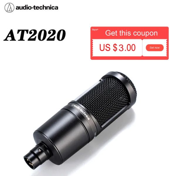 Microfones Audio Technica At2020 Profissional K Song Live Recording Microfone Vocal Condenser