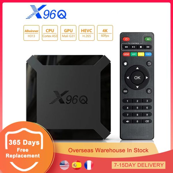 Caixa X96Q TV Android 10 4K HDR 1GB 2GB RAM 8GB 16GB ROM ALLWINNER H313 Quad Core Set Top Box Player Media Player