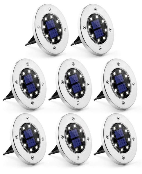 Luzes solares Luzes de jardim LED Power Luzes Enterradas Lâmpadas de solo Luminária ao ar livre Caminho do jardim do jardim leve à prova d'água Stai1504258