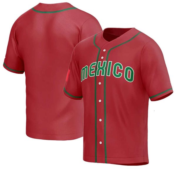 Polos masculinos da GFBN Nova camisa de beisebol México 7 Urias 56 Arozarena 34 Bordado de costura de alta qualidade Jerseys Sports Outdoor Red World