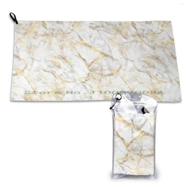 Handtuch weiß und goldener Marmor Schnell trockenes Fitnessstudio Sportbad tragbarer Marmorstil Oberfläche Abstract für sie