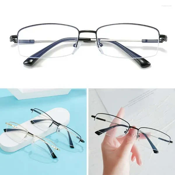 Óculos de sol Moda Ultra Light Metal Frame Vision Cuidado Óculos de óculos azuis Bloqueando óculos de miopia