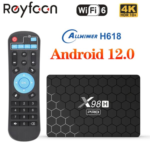 Box X98H Pro Smart TV Box Android 12.0 с Allwinner H618 Quad Core Support 6K H.265 Wi -Fi6 Gigabit LAN HD SET Top Box 2GB 16 ГБ 32 ГБ