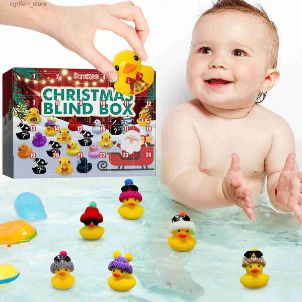 Baby Bad Spielzeug 24 Gummi Enten Weihnachtsab Adventskalender mit 24 Tagen Countdown -Kalender Gummi Gummi Ducky Bath Spielzeug kreative Weihnachtsgeschenke L48