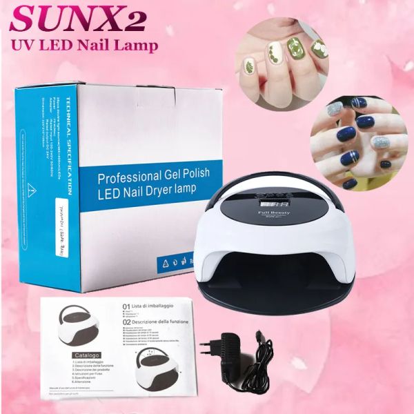 Riposa sunx2 più lampada per chiodo a LED UV da 75 W Gel Gel Gel Curreno Auto Sensing a 36 pezzi con display LCD Strumenti di manicure in un chiodi indolore