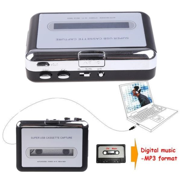 Spieler USB -Kassetten -Player -Klebeband zum PC Old Cassette to MP3 -Formatkonverter Audio Recorder Capture Walkman mit Auto Reverse