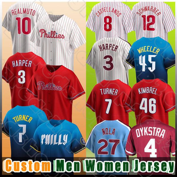 Zack Wheeler Baseball 3 Harper Maglie 10 JT Realmuto Aaron Nola Bryce Brandon Marsh Kyle Schwarber Phillies Nick Castellanos Seranthony Dominguez Alec Bohm Walker