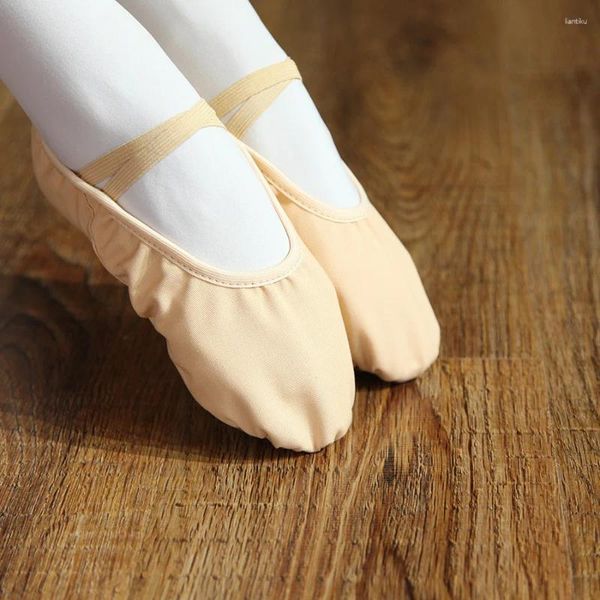 Tanzschuhe Canvas Stretch Jazz für Frauen Balletttanzlehrer ohne Kordel String