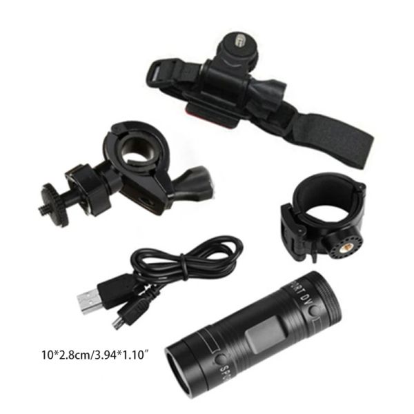 Telecamere A0NB Sport Action DV Camera DV Mini portatile per videocamera da videocamera per videocamera per moto per moto per esterni (nero)