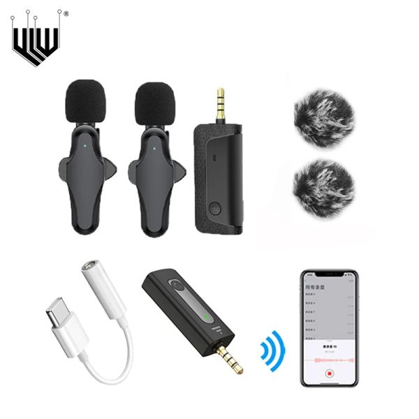 Microfoni da 3,5 mm wireless lavalier microfono portatile registrazione video mini micro per iPhone Android Live Broadcast Gaming Mic