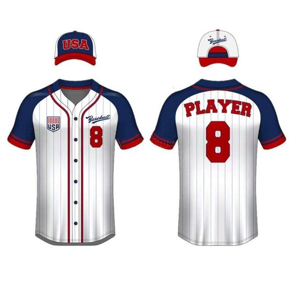 Polos maschile Nuovo design di alta qualità Design Sublimated Baseball Jersey Shirt Numero personalizzato Stampa digitale unisex Vintage Baseball Sportswear