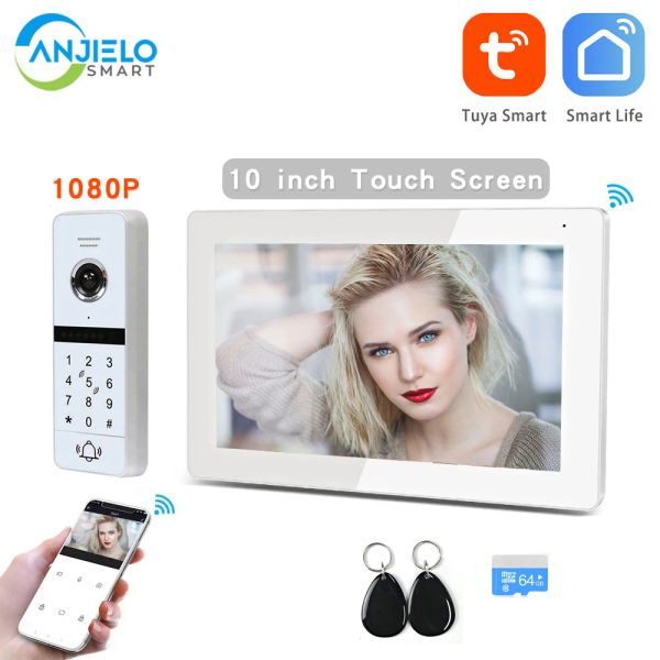 Intercom 1080p Tuya Smart WiFi Video Intercom per casa porta casa da 10 pollici Tuya Touch Screen Intercom per Home Folophone di appartamenti