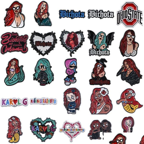 Pins, Spille mercoledì Adams Famiglia Pins Pins Kral G Badge Cartoon di Natale all'ingrosso Bassero Custom Metal smalto Delivery Delivery JE Dhtau