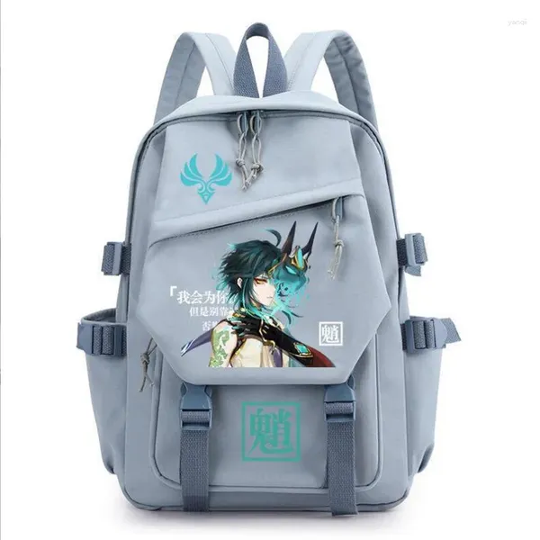 Рюкзак Genshin Impact Cartoon Teenarges Schoolbag Bags Game Sags Same Siao Keqing Men Women Fashion Outdoor Mochila