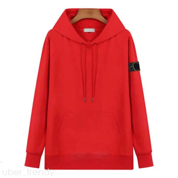 Primavera e outono Capuz de algodão puro estilo American Fashion High Rua Bordado Bordado Stones Islandes Hoodie Men Round Collar Logo Casal Capuz 312