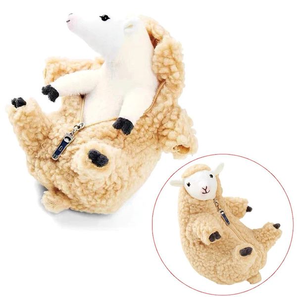 16 cm Grappato di pecora peluche giocattolo kawaii peluche divertenti agnello di agnello imbottito bambola da cartone animato morbido bambolo adorabile per bambini regali di nascita 240329