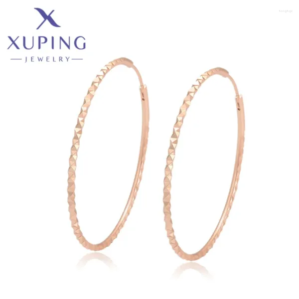 Orecchini a cerchio Xuping Gioielli Fasi della moda rotonda Elegante Rose Gold Clown Hoops for Women Commemoration Day Wish Gift A00858130