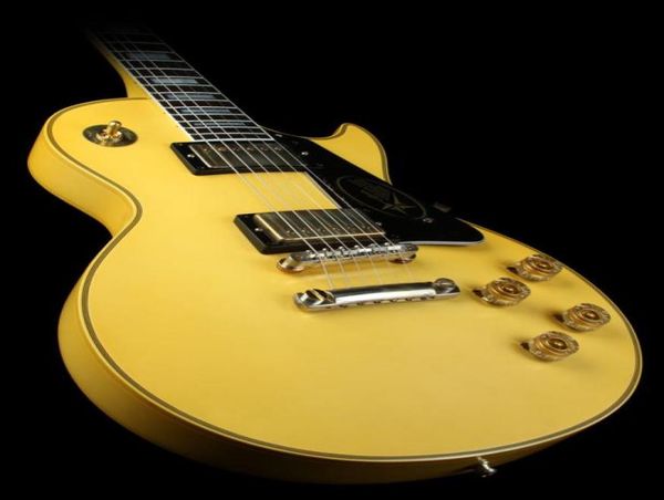 Custom Randy Rhoads Signature Cream Yellow Metal Legend Electric Electric Ebony Taste White Mop Block Inlay Gold Hardware4039830