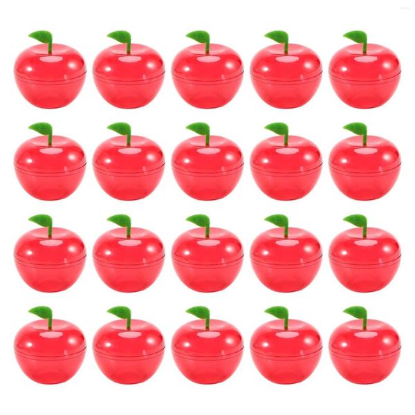 Decoração de festa 20pcs Preferência de casamento Apple Contêiner brinquedo cheio de plástico enchido em forma de doce aniversário/casamento