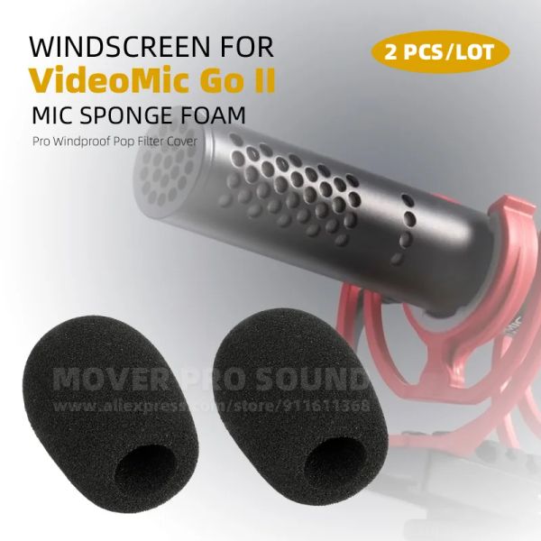 Accessori per Rode Videomic Go II 2nd 2nd 2Gen Camera Microfono Pop Filter Pop Sponge Computer Smartphone Mic Schiam Cover in schiuma antivento