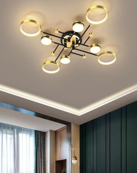 Yeni Modern Led Avize Işıkları Yatak Odası Oturma Odası için Dimmable Mutfak Salon Parlak Lambalar Uzaktan kumanda ile ev aydınlatması 1067342