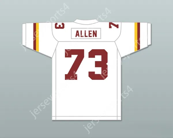 Custom Larry Allen 73 Vintage High School Crushers White Football Jersey 2 S-6xl cuciti in alto