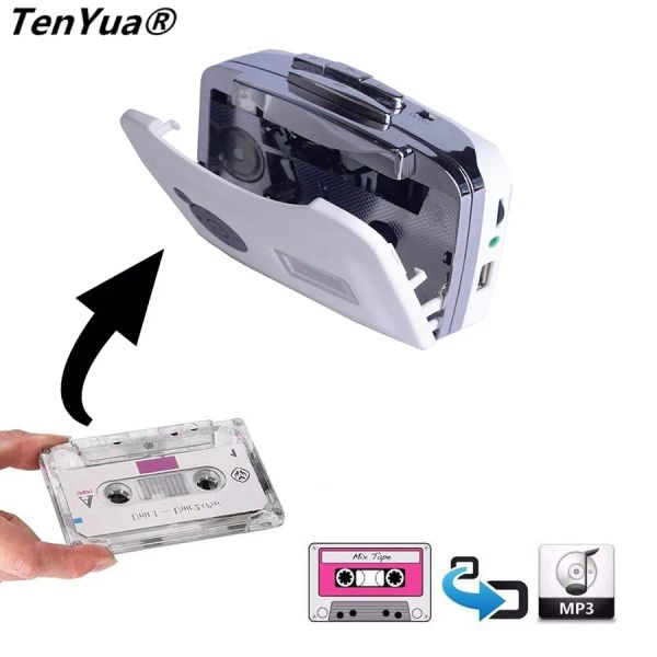 Портативная кассетная лента игроков в MP3 преобразователь для Windows XP / Vista / 7 Plug и воспроизведение USB -флэш -накопитель Audio Music Player