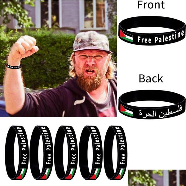 Identifikation Palästinensimflagge Armband 5/10/20/30/50/100 PCS Armbänder für Männer Unterstützung Rettung Gaza Drop Lieferung Schmuck Bracele Dh4ak