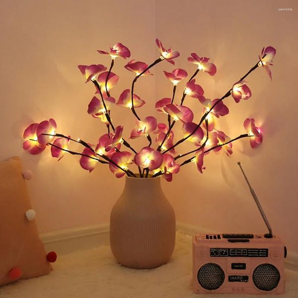 Fiori decorativi Phalaenopsis Light Tree Christmas Branch Home Garden Floral 2Pcs Lights Lights Party Ling S Artificial