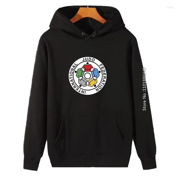 Colegados masculinos IJF International Judô Federação em Sweatshirts Fashion Graphic Compoled Winter Roupos