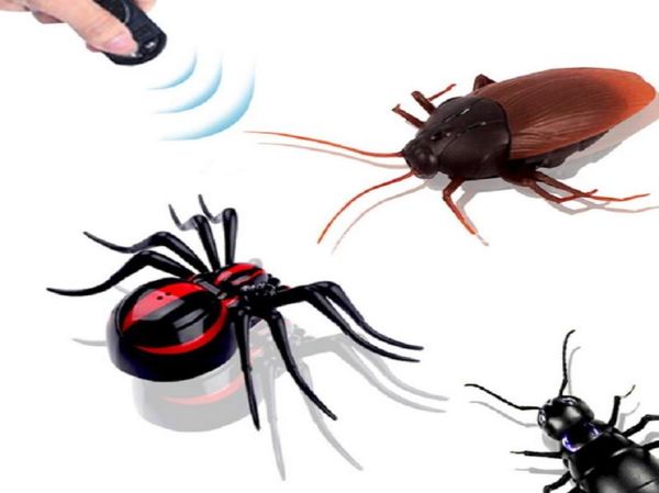 Fernbedienung realistischer gefälschter Spinnen RC Streichspielzeug Insekten Witz Scary Trick Infrarot Controlant Spidercockroach6232288