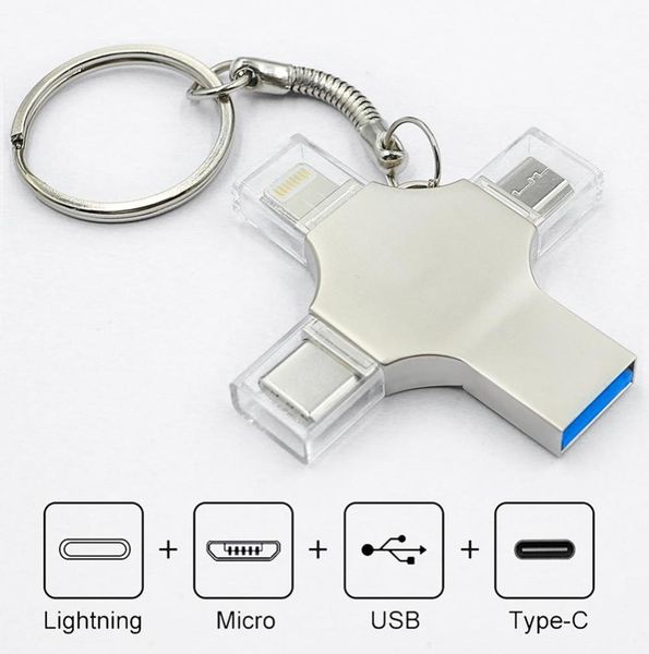 Тип ручки типа C OTG USB Flash 30 для iPhone iPad Android 16GB Pendrive 4in17557281