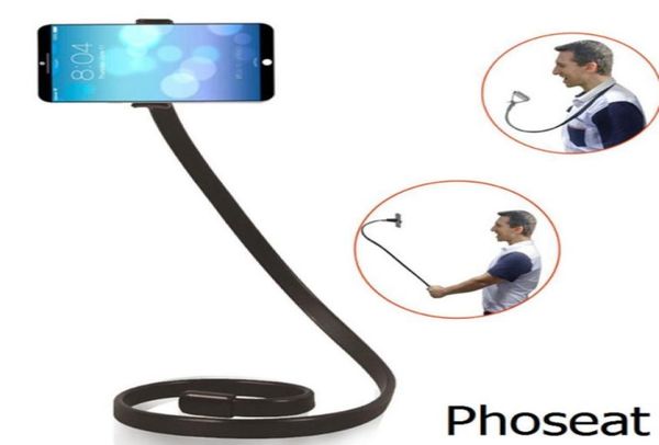 Orijinal Phoseat Esnek Uzun Kollar Cep Telefonu Tutucu Evrensel Stand Yılan Şeklinde Kelepçe Montaj Katlanabilir Araba Masası Selfie Mount6064251