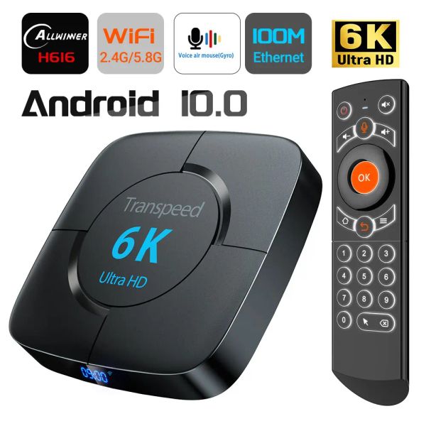 Box Transpeed Android 10.0 Allwinner H616 TV -Box Blacklight Voice Assistant 6K 3d Dual WiFi 4GB RAM 32G 64G Media Player Set Top Box Set Top Box