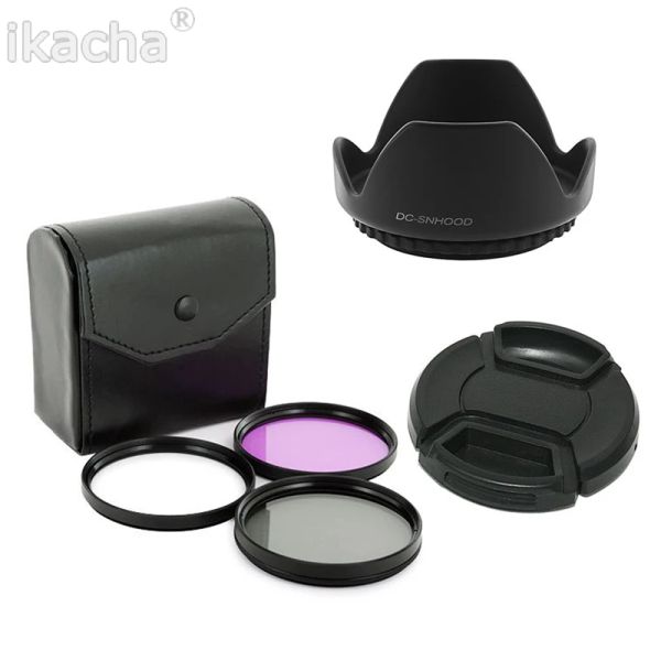 Accessori 49 52 55 58 67 77 mm Cappuccio lente Cappuccio UV Filtro FLD CPL Set per Canon EOS 1855mm 18200M 55200mm 18135 mm Camera DSLR DSLR