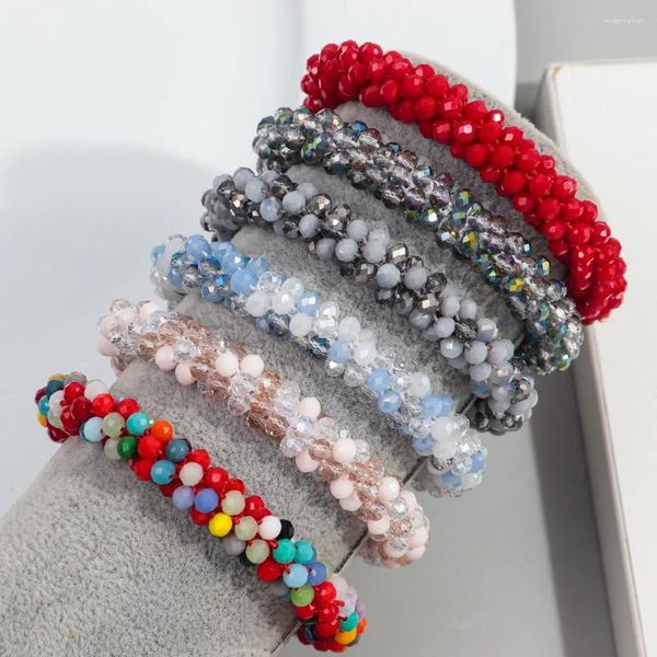 Braggle Fisheep Dichiarazione Bracciale in cristallo elastico colorato per donne boho resina perle braccialetti braccialetti 2024 regali di gioielli di moda