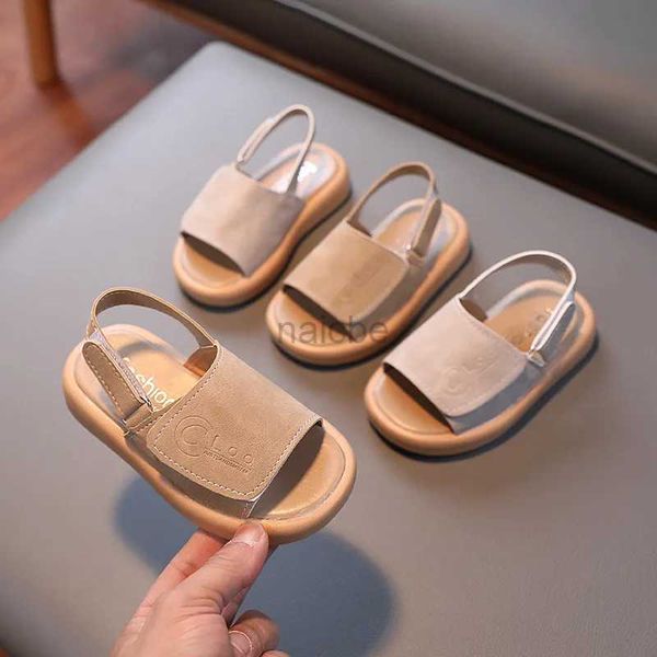 Kinderkinder Sandalen für Jungen koreanische Mode -Sommer -Mädchen Schuhe Offene Matte PU Lederschuhe Sandalen Kinder im Freien Strandrudler 2448