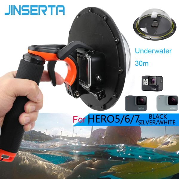 Камеры Jinserta 30M водонепроницаемый купольный корпус корпус корпуса для GoPro Hero 7 Black/White/Silver 6 5 Trigger Cover Cover Accessy