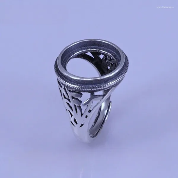 Clusterringe 925 Marcasit Silver Bernstein Ring Einstellung 13mm Cabochon Edelstein für die Herstellung