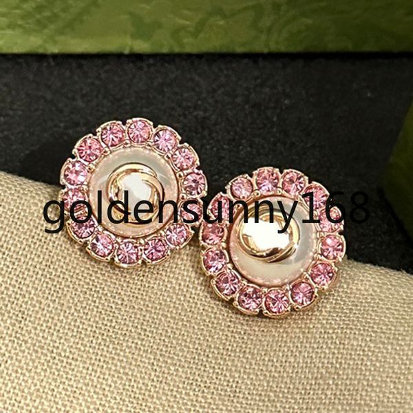 Crystal Pearl Letter Studs Высококачественные серьги-дизайнерские серьги для медных стадией 925 Серебряная марка