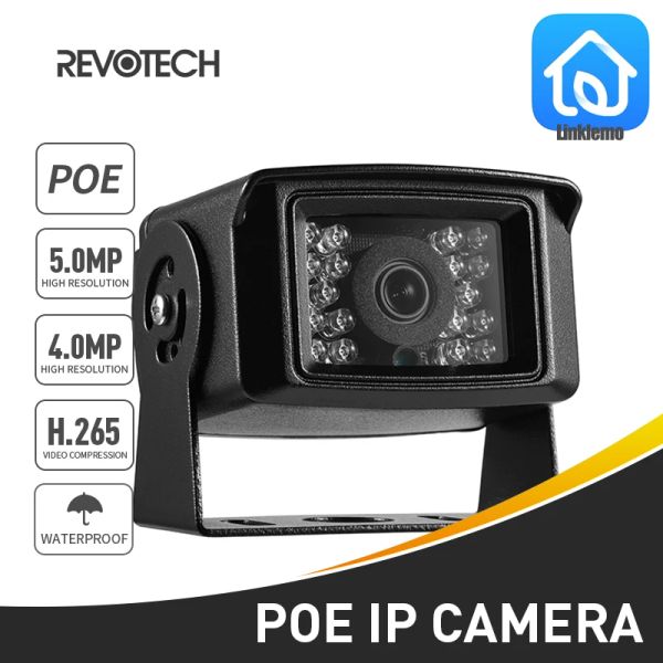 Câmeras revotecn mini câmara de água impermeável PoE IP 5MP 4MP UltraHD 940nm Câmera de segurança ao ar livre Night Vision Motion Detecção de movimento Smart Phone