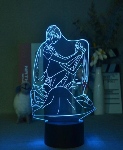 Luzes noturnas acrílico 3D LED Nightlight Anime Fruits Basket Figura Manga Light para criança Presente de aniversário da criança Decoração de cama De5348131