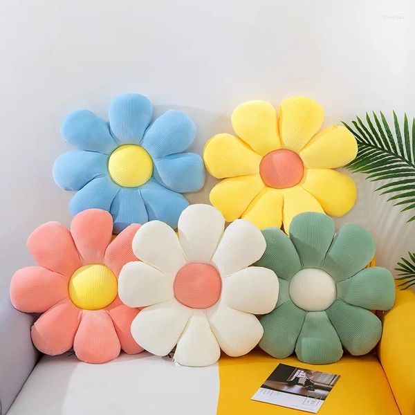 Kissen 40x40 cm gefüllt Plüsch Blume Sonnenblume Bucht Fenster Zimmer Dekor Stuhl Sofa Sitz Blumen Taille Kinder Geschenk