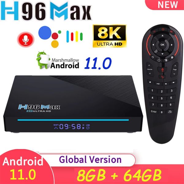 Box H96 MAX RK3566 Smart TV Box Android 11 8GB RAM 64GB 1080p 4K 8K 2,4 g/5G WiFi 1000m Google Play YouTube H96MAX TVBOX ODTWARZACZ MUL