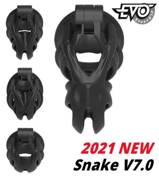 2021 Новая 3D Cobra Cock Cage, Mamba Male Device с 4 кольцами пениса, рукав пениса, ремень, секс -игрушки BDSM для MAN Gay1516525
